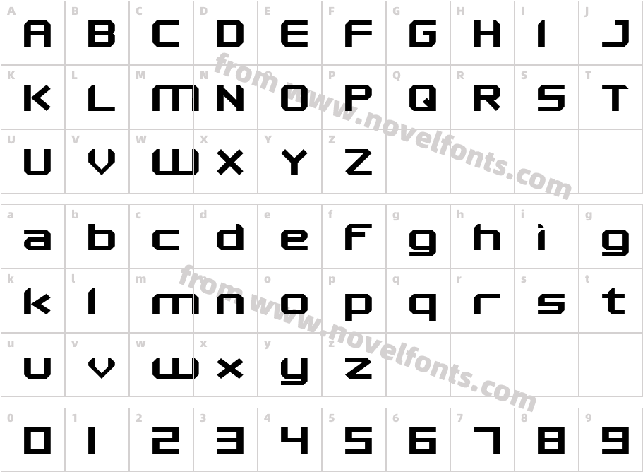 Maken Expanded BoldCharacter Map