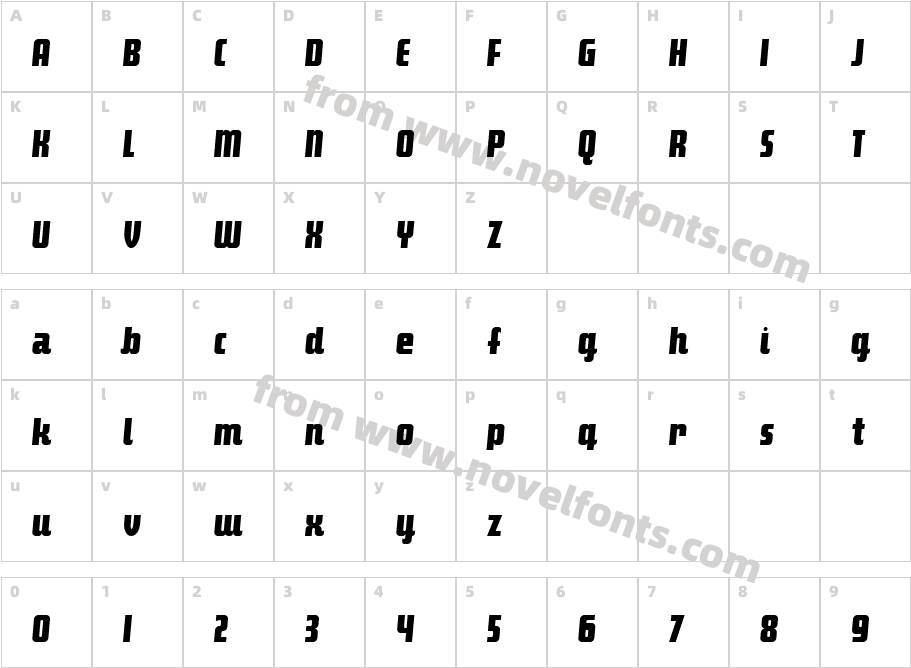 Makimango ObliqueCharacter Map