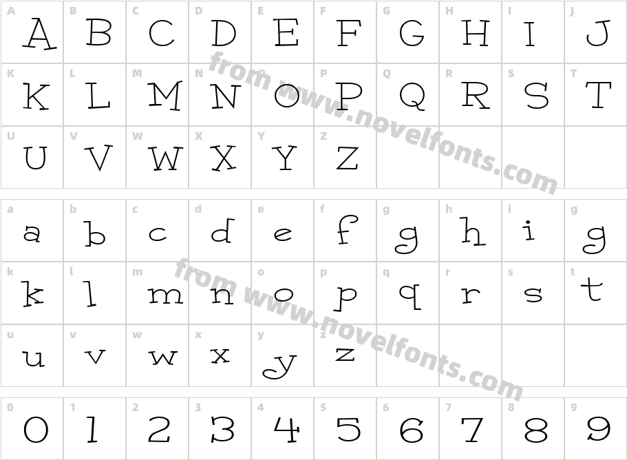 Malihini Cuban BTN Exp LtCharacter Map