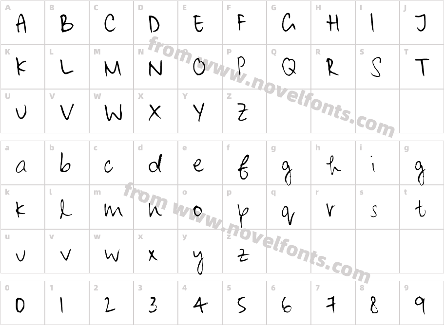 Maliniothers Light RegularCharacter Map