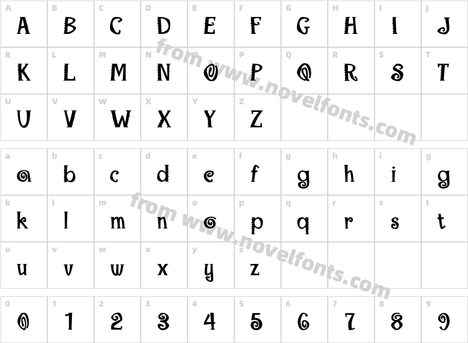 Mambo-BoldCharacter Map