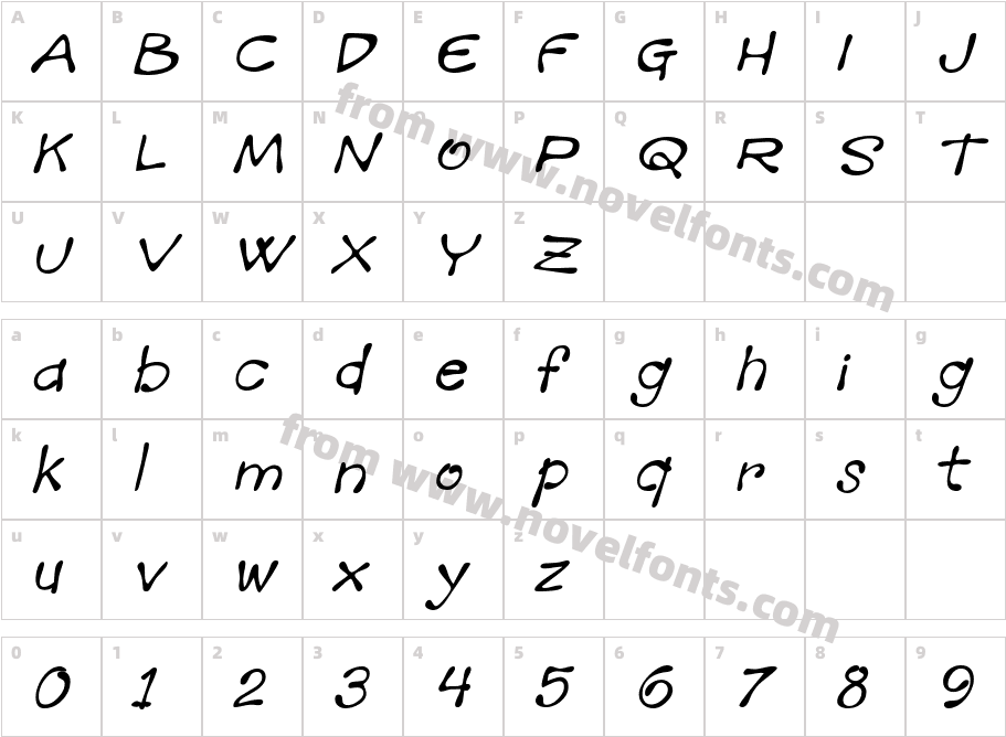 Mandingo BTN ObliqueCharacter Map