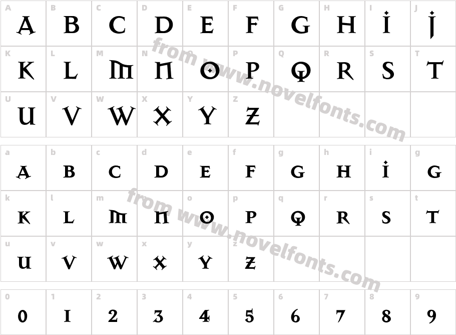 MansonAlternateBoldCharacter Map