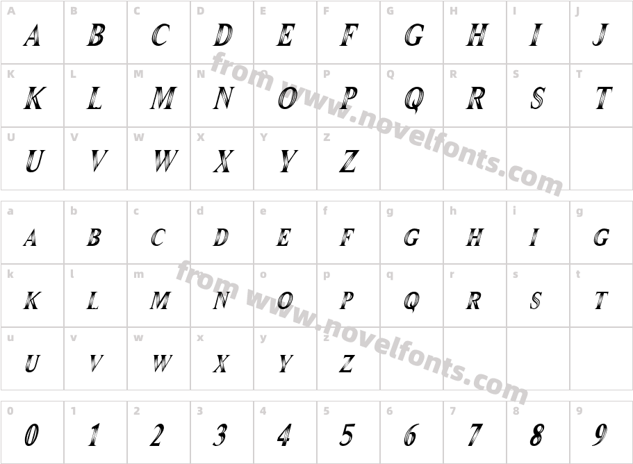 Maranallo High ItalicCharacter Map