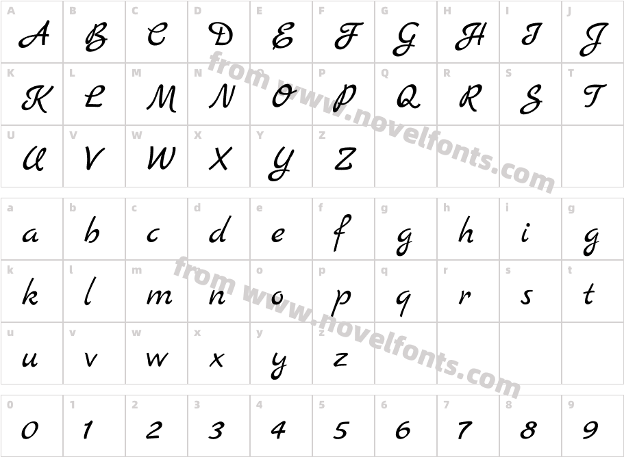 MarckScript-RegularCharacter Map