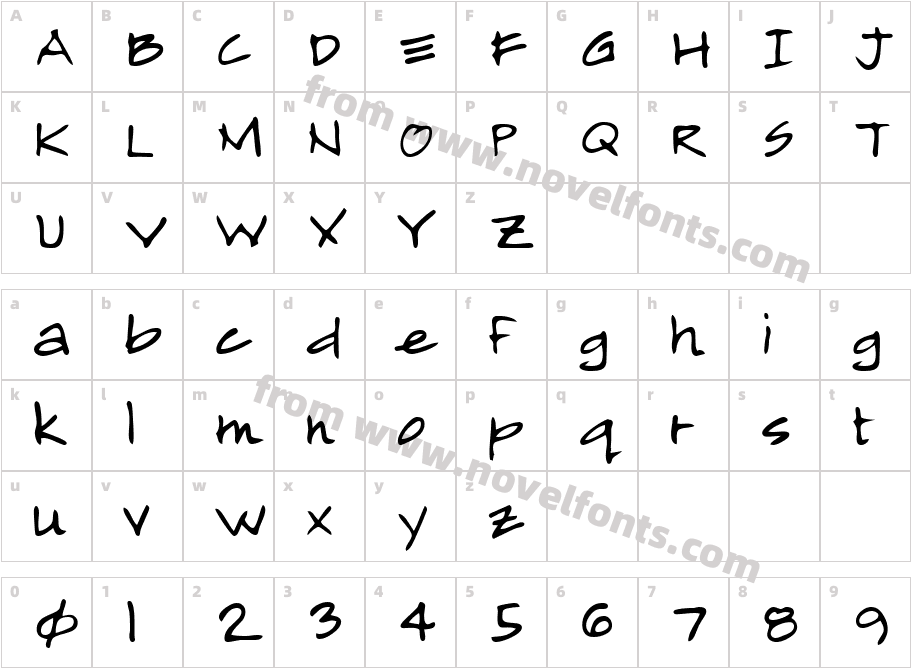 MarcosHand RegularCharacter Map