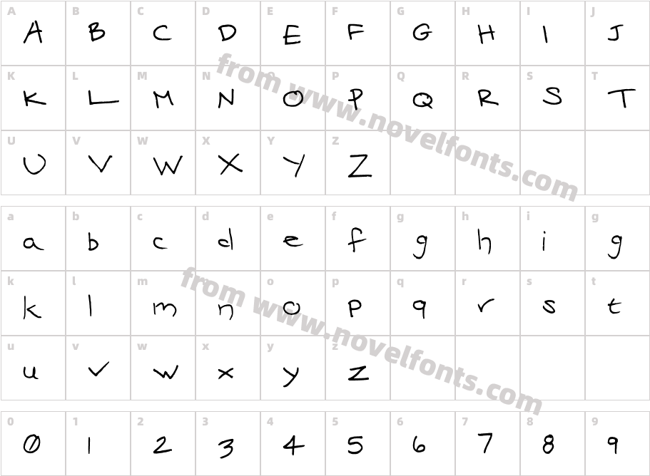 Mari's HandwritingCharacter Map