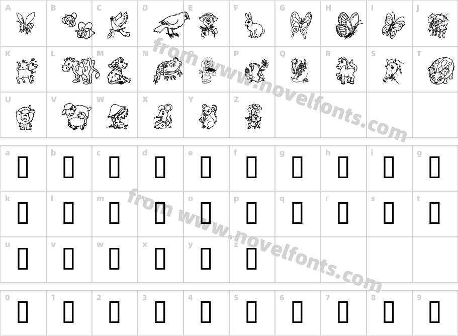 Critters1DC SemiBoldCharacter Map