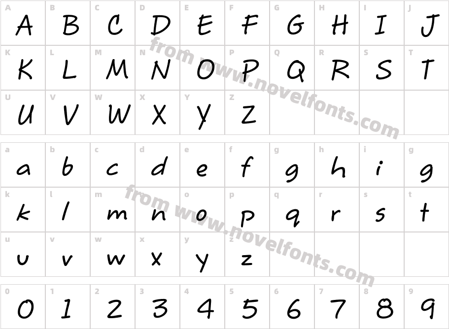 MaritaTextMediumHMKCharacter Map