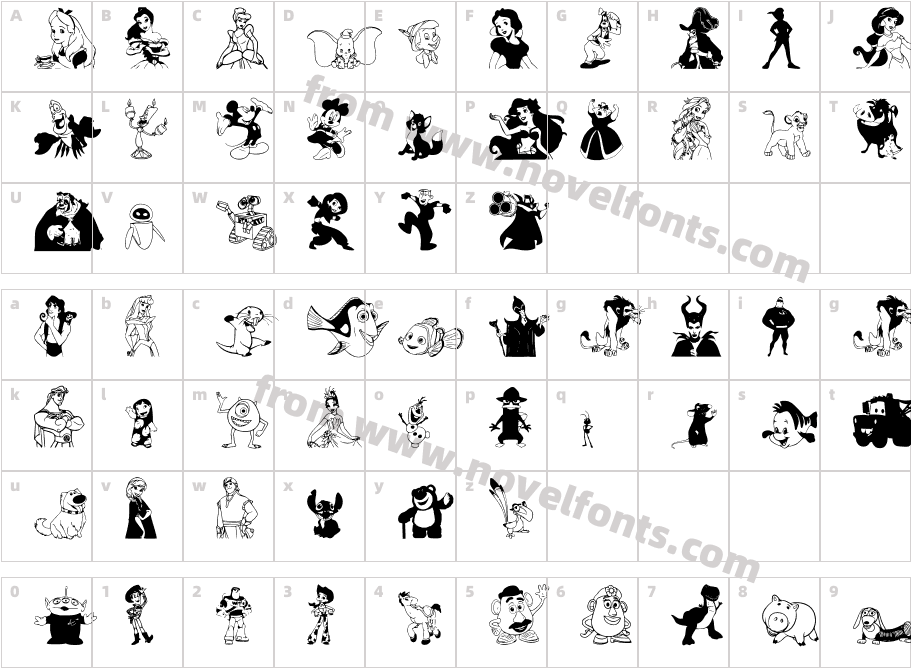 Markbats 5 RegularCharacter Map