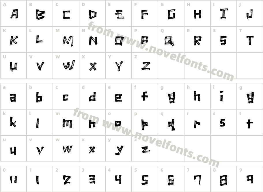 Marker Scratch RegularCharacter Map