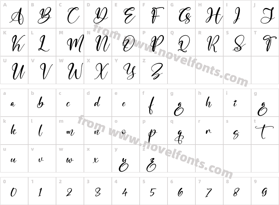 Marliana Alisha ItalicCharacter Map