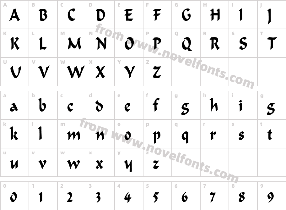 Marlin Condensed BoldCharacter Map