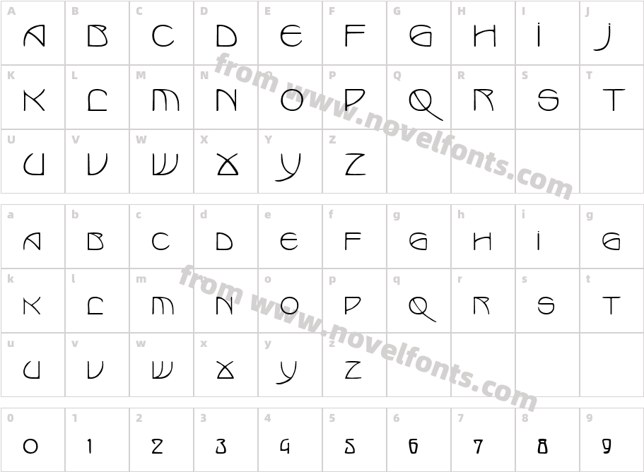 MarloweRegularSWFTECharacter Map