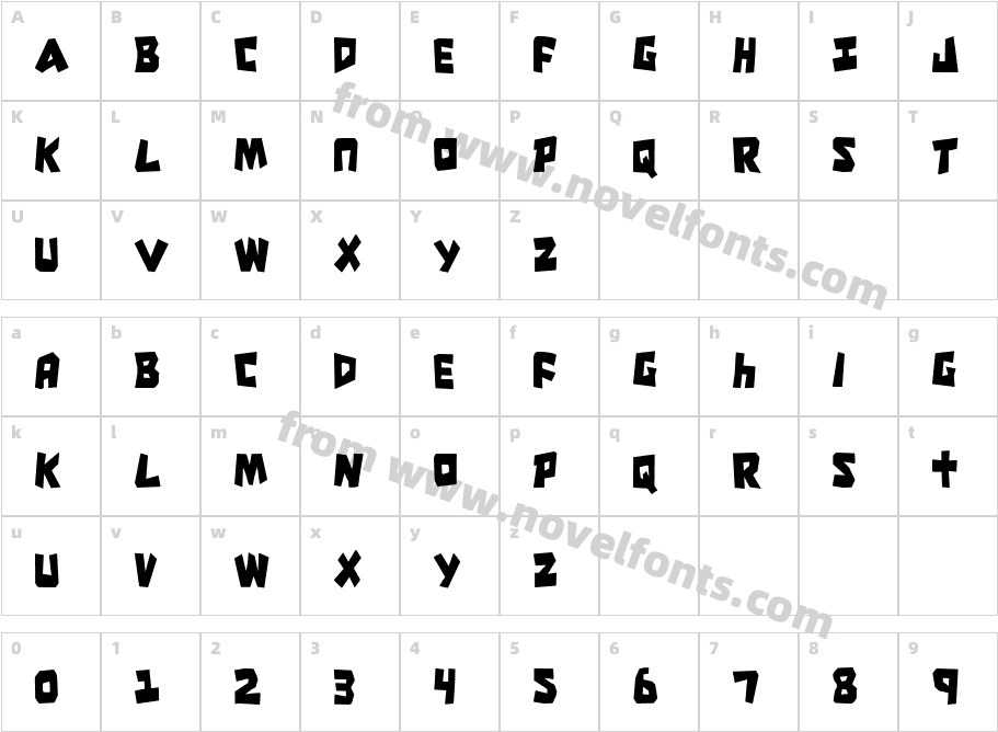 Cro-Magnum CondensedCharacter Map