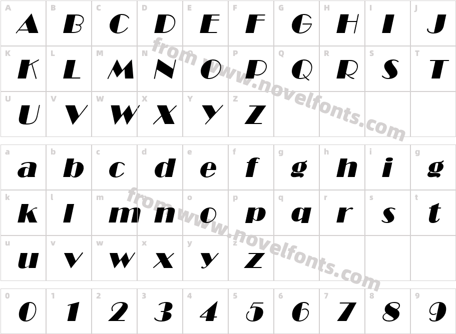 Marquee ItalicCharacter Map