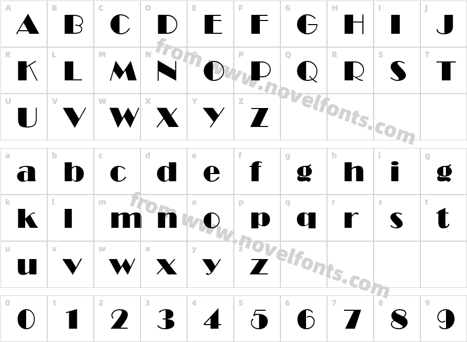 Marquee RegularCharacter Map