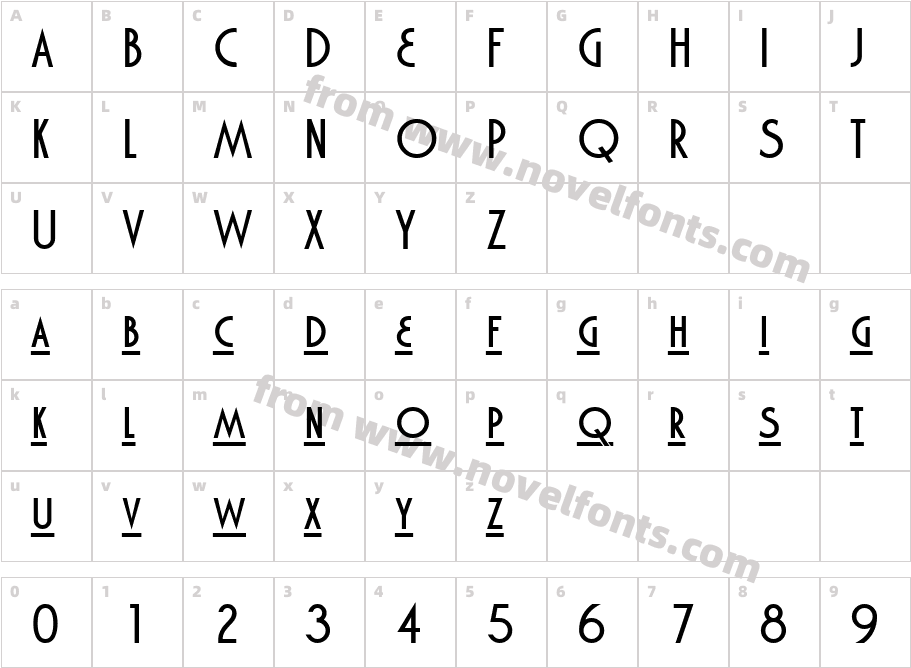 Marquisette BTN Lined BoldCharacter Map