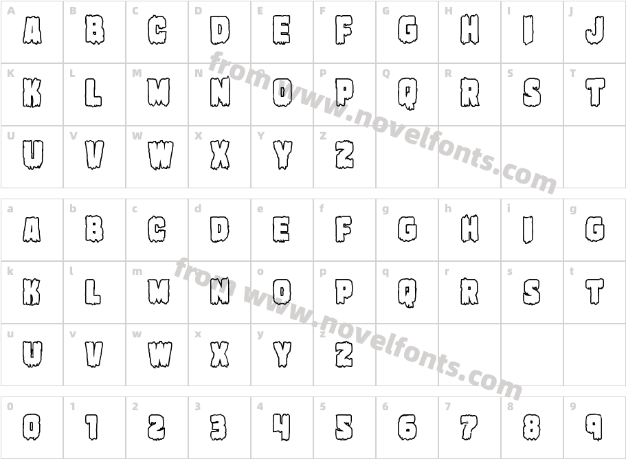 Marsh Thing Bold OutlineCharacter Map