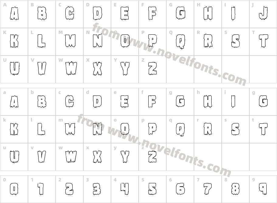 Marsh Thing OutlineCharacter Map