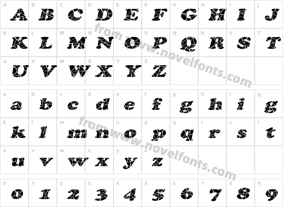 Marshmallow-Cracked-Extended ItalicCharacter Map