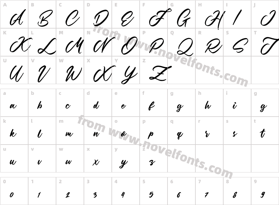 MartialScriptDEMO-RegularCharacter Map