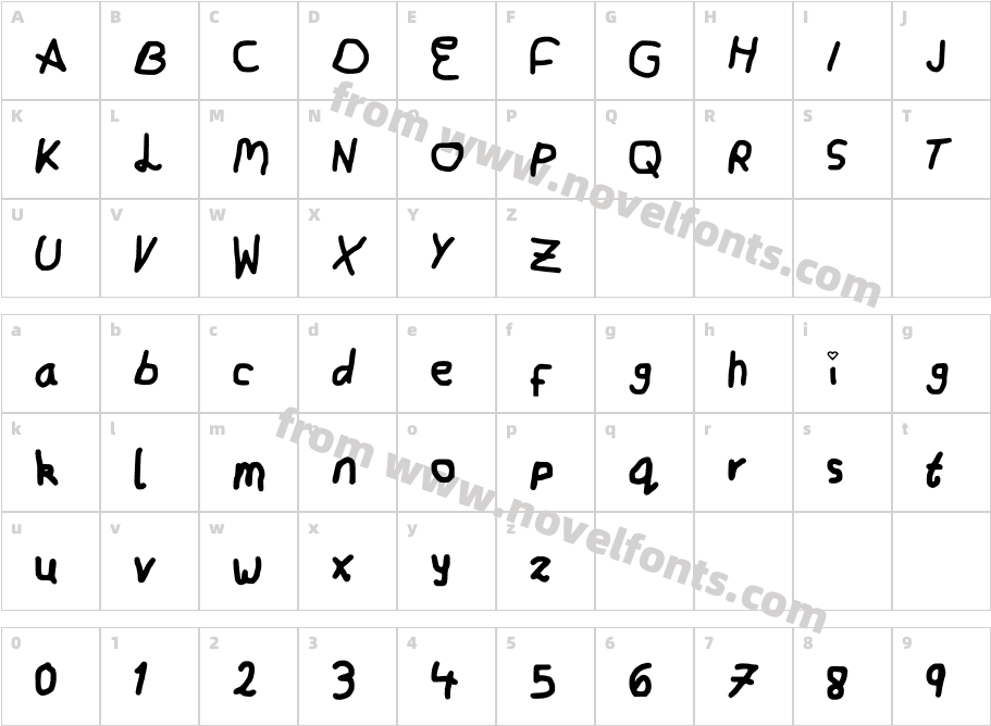 MartyyFontCharacter Map