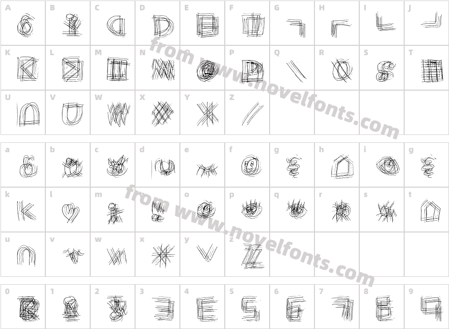 Marvin Doodles RegularCharacter Map