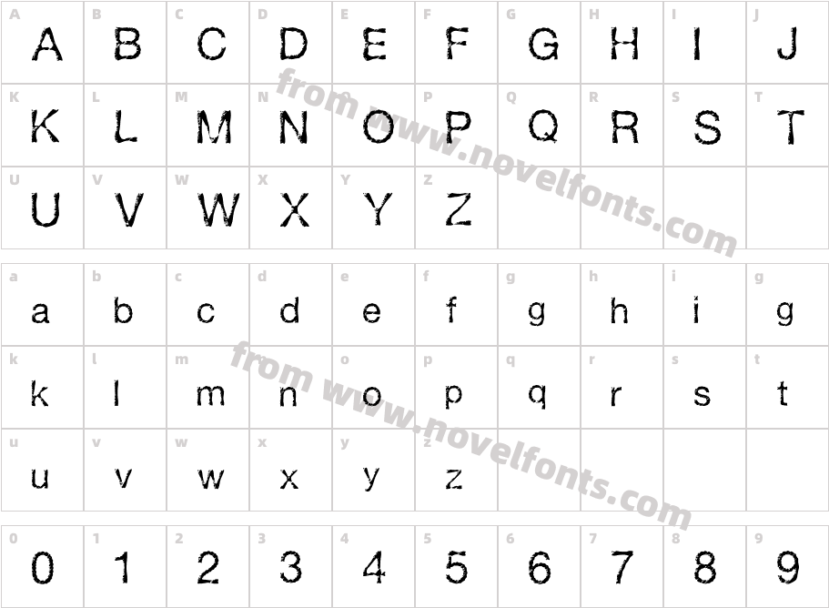 Mason RegularCharacter Map