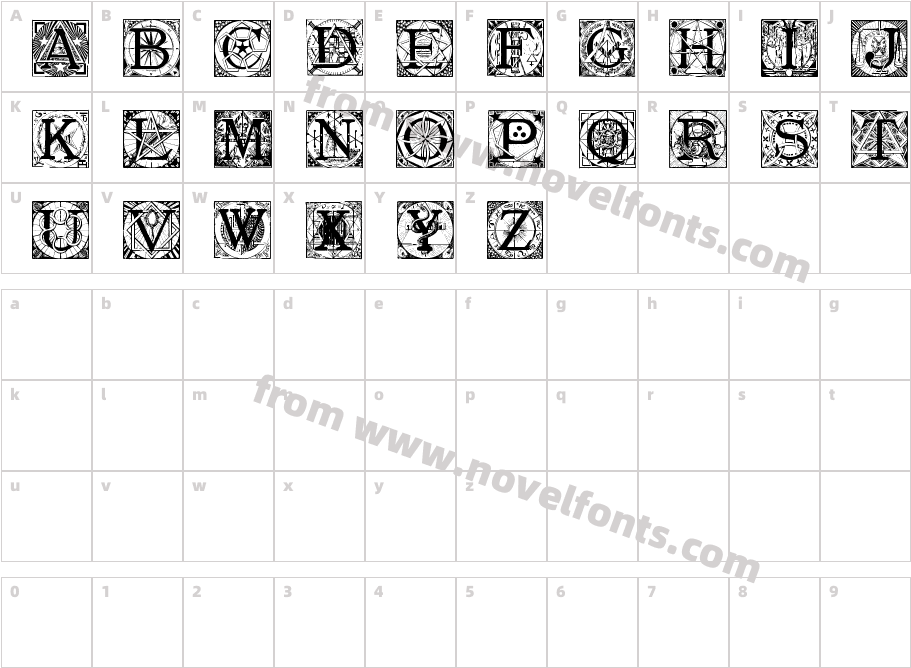 MasonicTattegrainCharacter Map