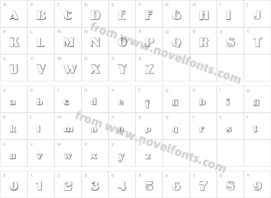 MateusBold BeveledCharacter Map