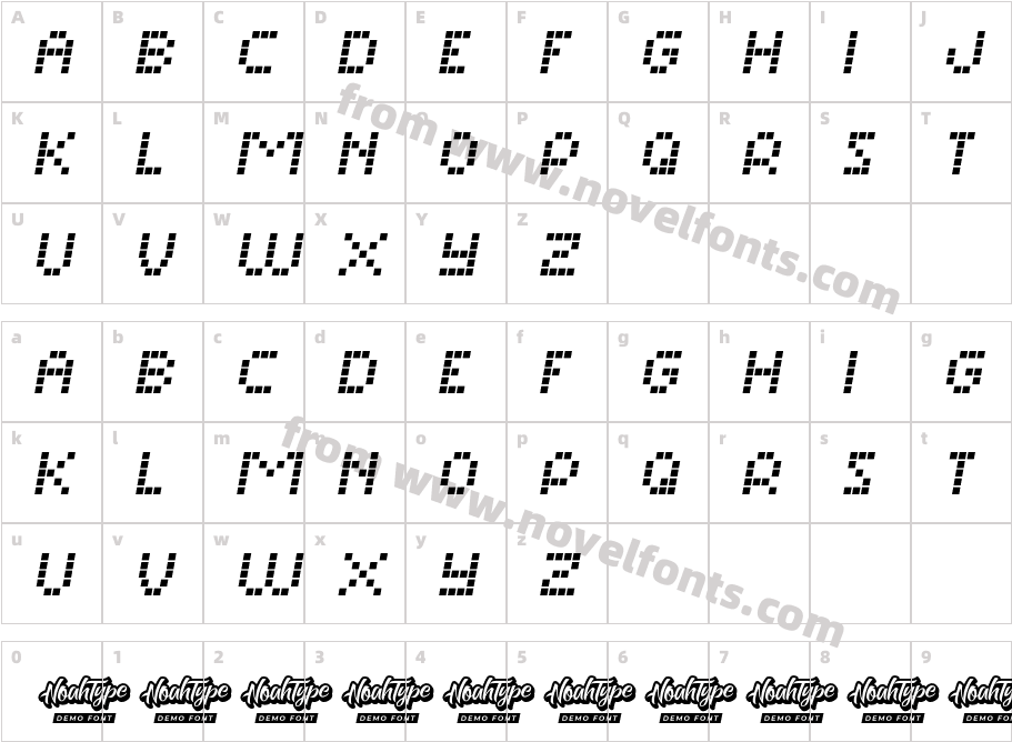 Matrix Dots Demo ItalicCharacter Map