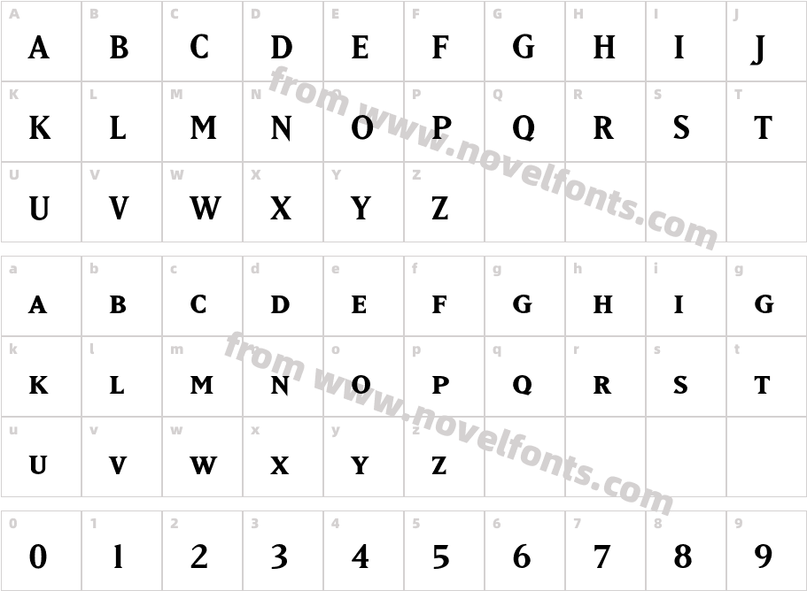 MatrixBoldSmallCapsCharacter Map