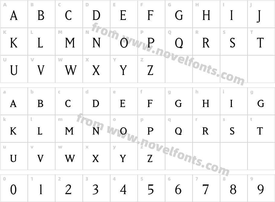 MatrixBookSmallCapsCharacter Map