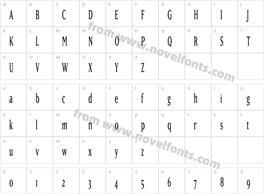 MatrixNarrowCharacter Map