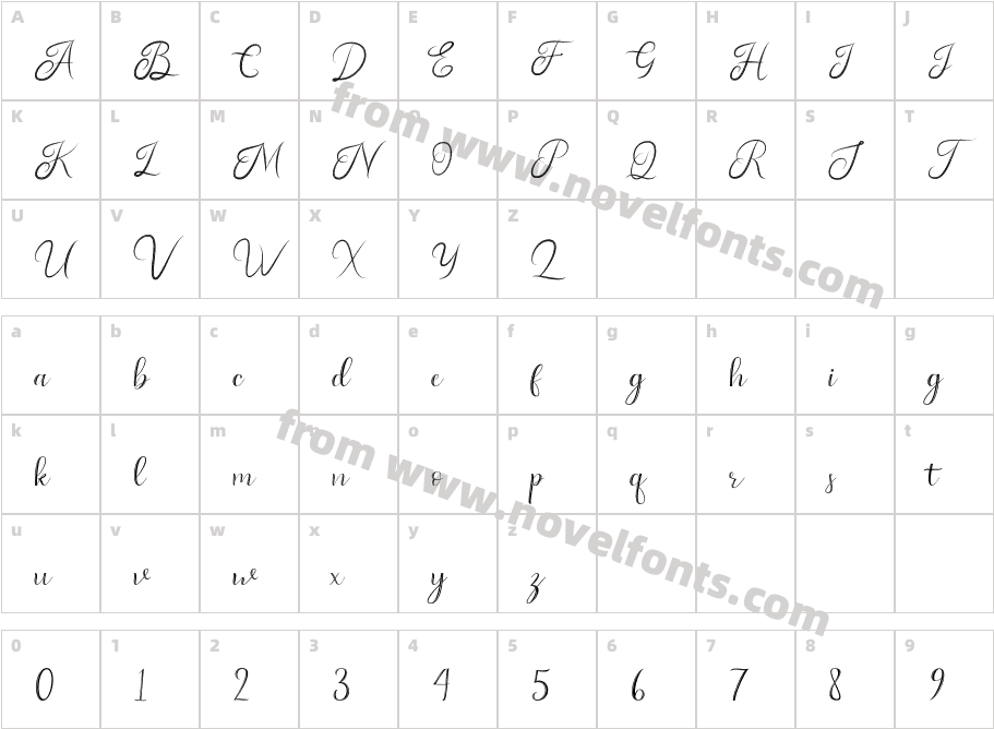 Mattina RegularCharacter Map