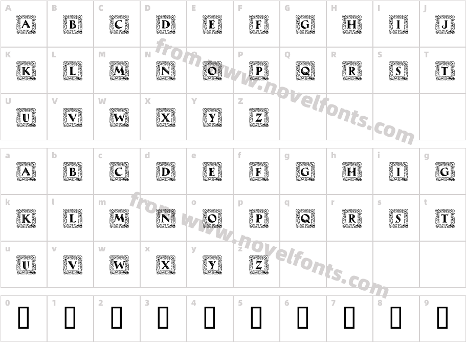 Maximilian Antiqua Initialen RegularCharacter Map