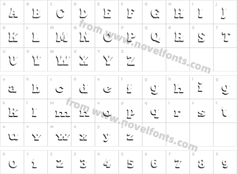 Maxxi Dots Shadows BoldCharacter Map