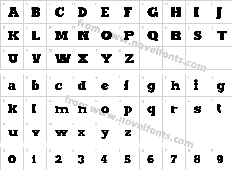 Maxxi Serif BoldCharacter Map