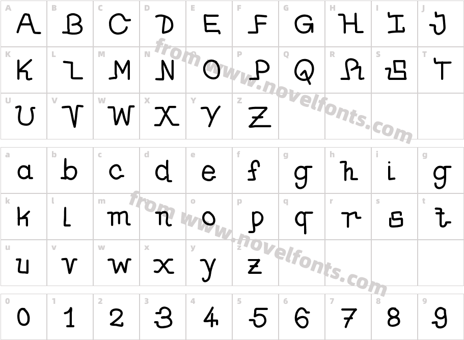 MayHandwriteCharacter Map