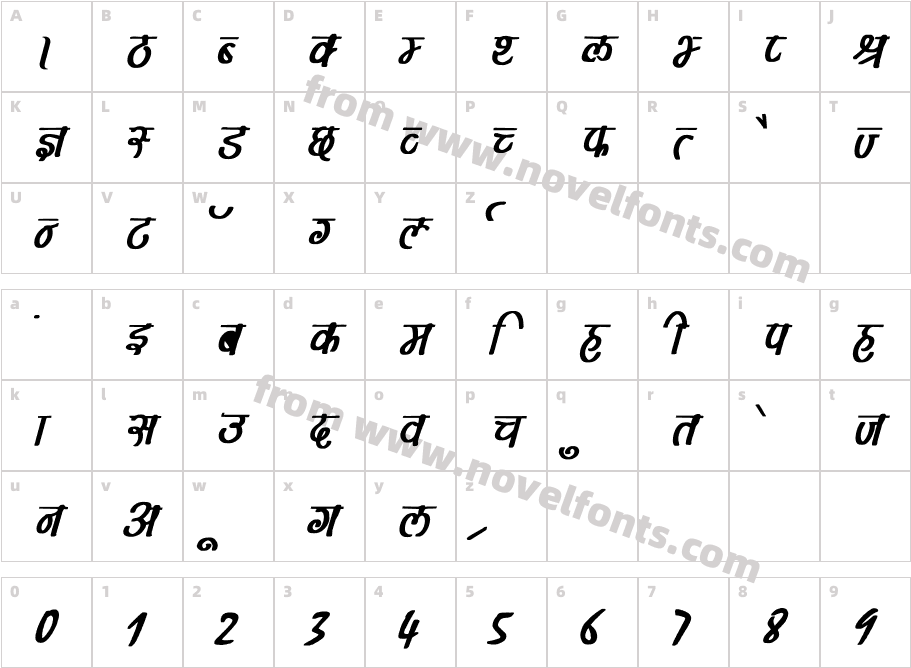 Maya Bold ItalicCharacter Map