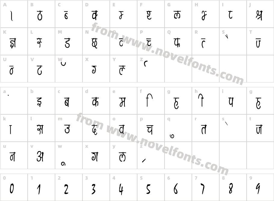 Maya CondensedCharacter Map