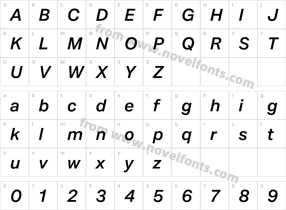 Mazin DEMO SemiBold ItalicCharacter Map