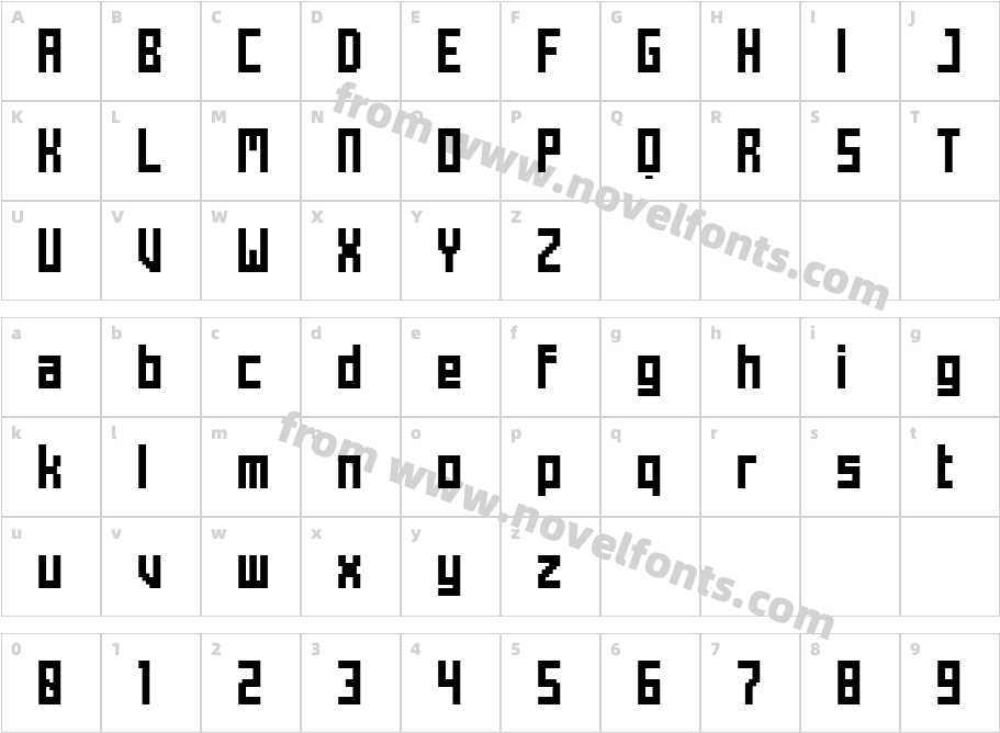 Mecha BoldCharacter Map