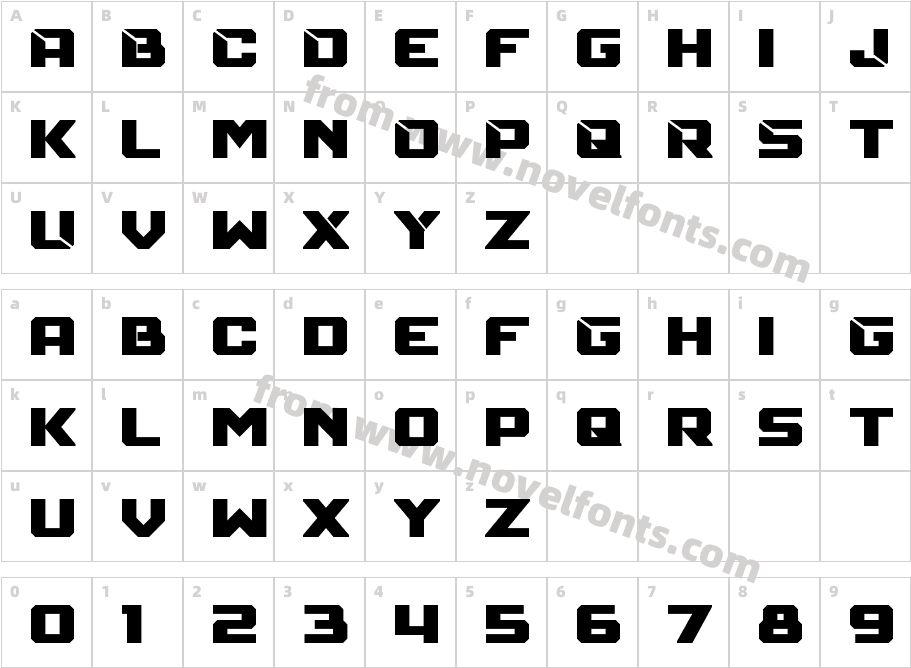 Mechfire BoldCharacter Map