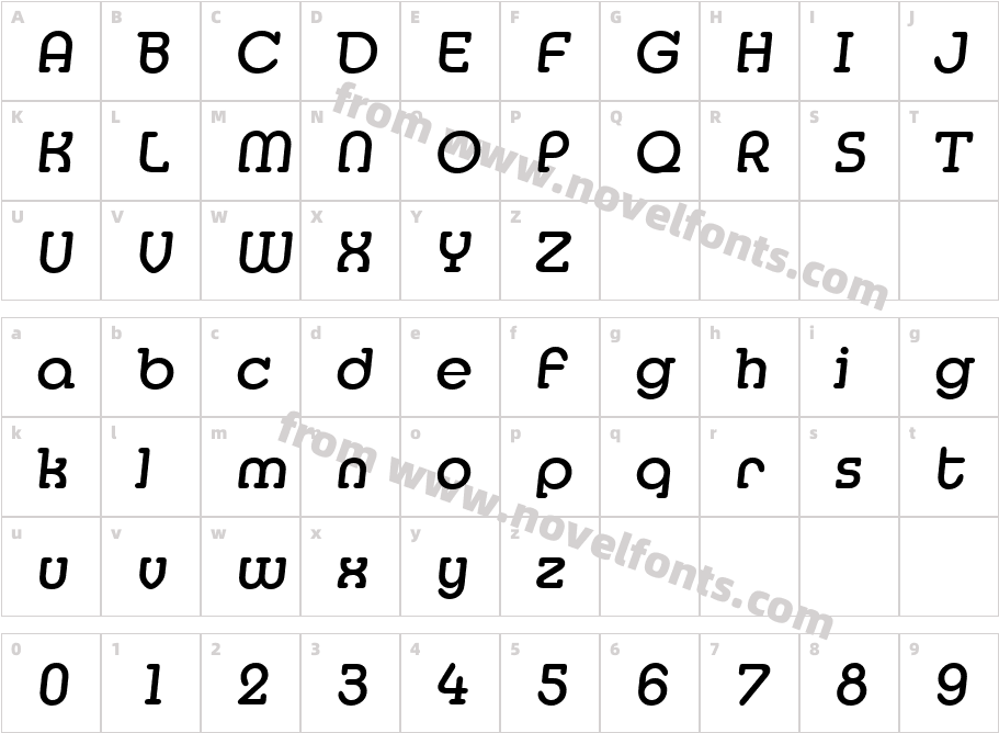 Medfly BoldCharacter Map