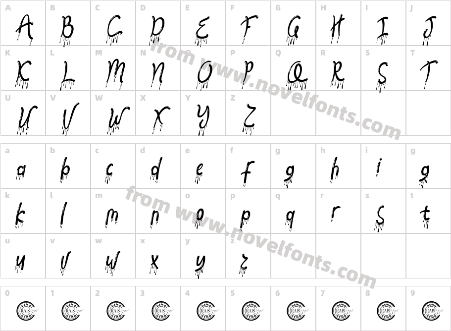 Melting Words Demo ItalicCharacter Map