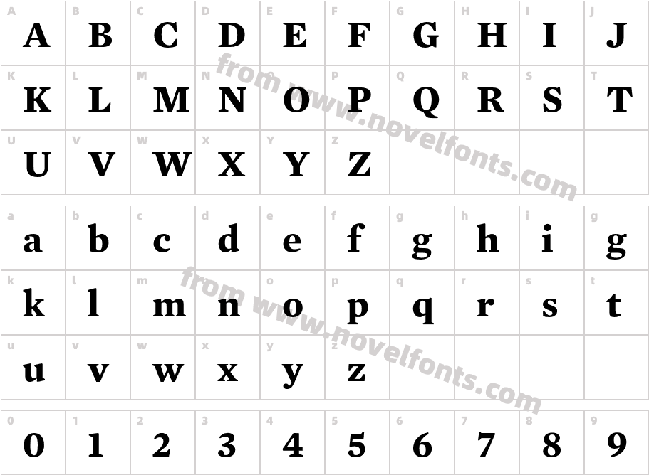 MercuryTextG1-BoldCharacter Map