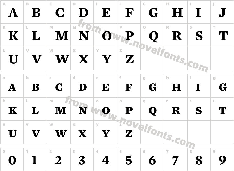 MercuryTextG1-BoldSCCharacter Map