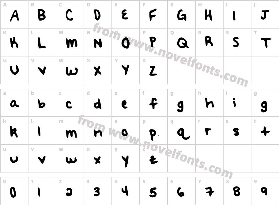 Meredith's HandCharacter Map